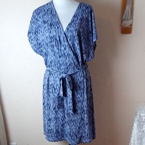 Nine West Black and Lavender Patterned Dress